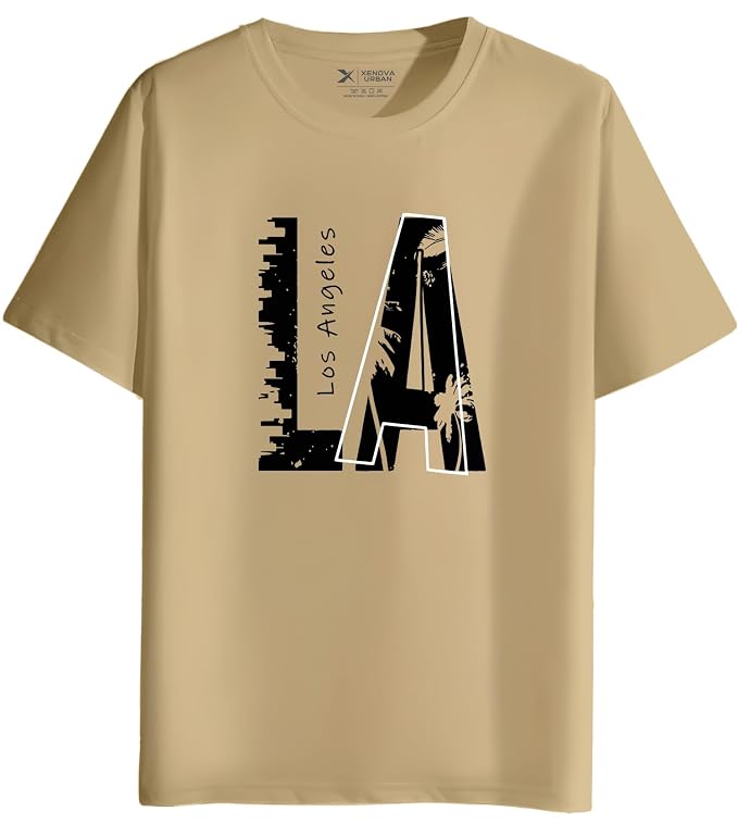 XENOVAURBAN Men's Cotton Printed Regular Fit T-Shirt | Stylish Round Neck Graphic Tshirt - RN-MIX1