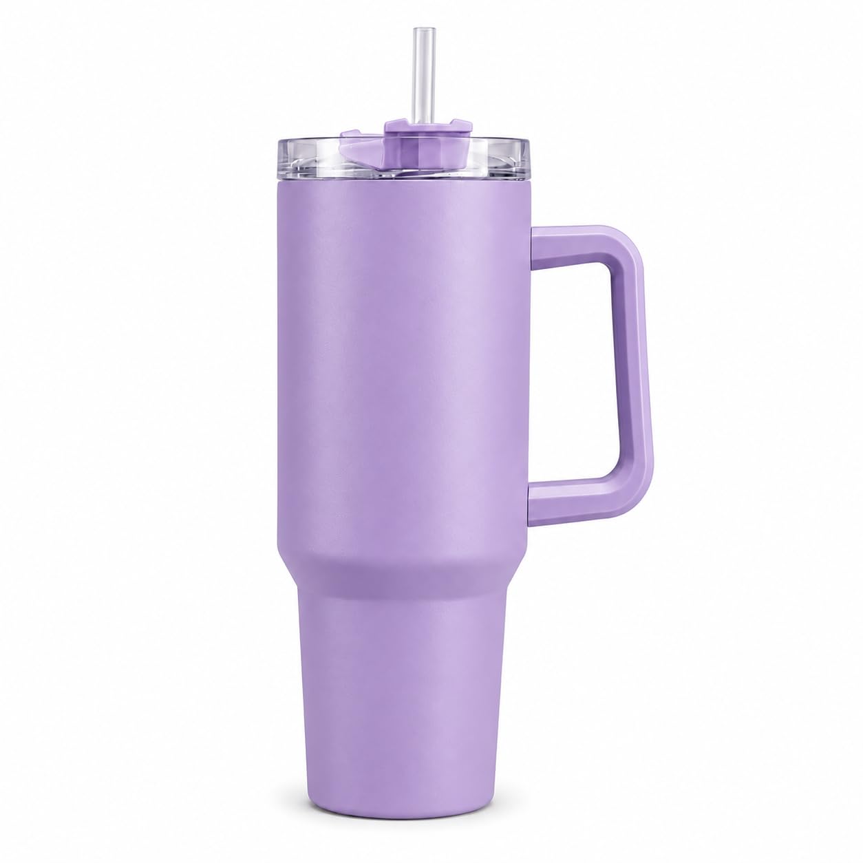 SR Plastic Tonny Tumbler with Handle & Lid, Straws – Mug with Lid | Reusable Plastic Coffee Sipper Mugs with Lid & Straw | Large Travel Mug Water Cup for Gym, Office & Outdoor Use (Purple)