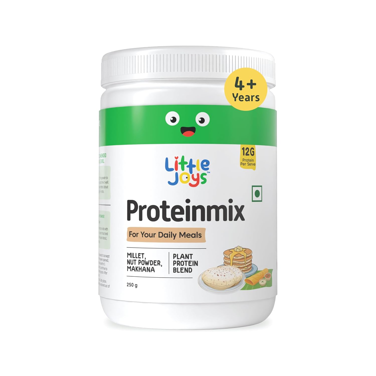 Little Joys Multipurpose Roti Protein Mix 250g | Cookable Plant Protein Powder | 12g Protein Per Scoop | Pea, Soy & Brown Rice | No Taste Change, No Added Sugar | Mix in Roti, Dosa, Pancake