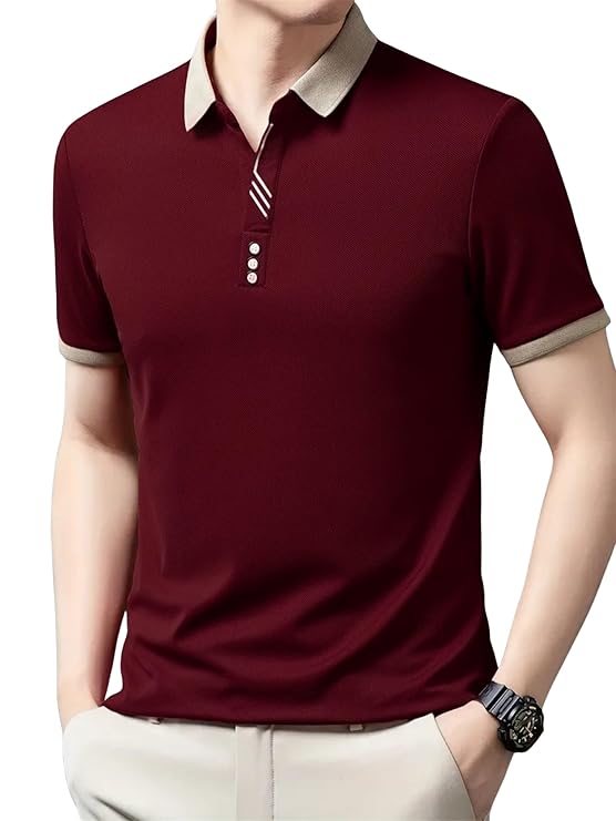 Lymio Polo T Shirt for Men || T Shirt for Man || Collar T Shirt Style Men (Packs Also Available) (Polo-55-58)