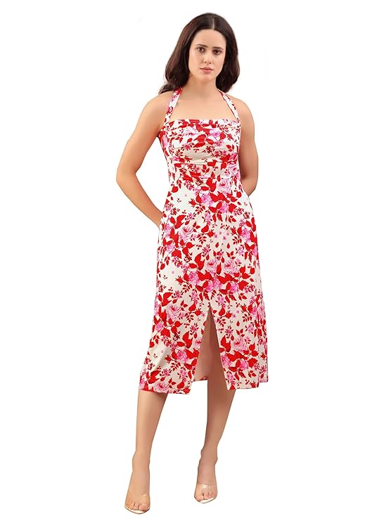 PURVAJA Women’s A-Line Midi Dress