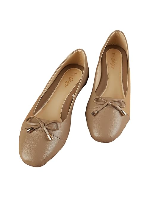 Ginger by Lifestyle Womens Ginger By Lifestyle Women Bow-Detailed Ballerinas Ballet Flat