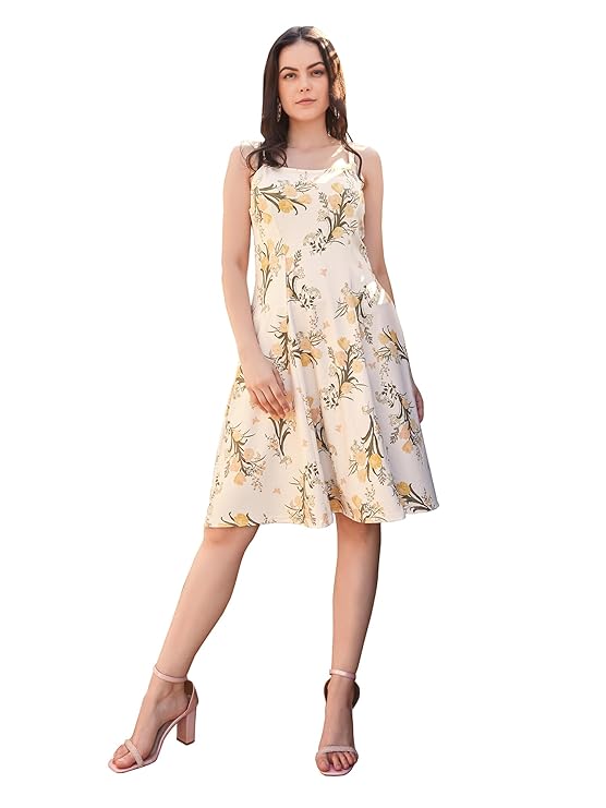 PURVAJA Women’s Fit & Flare Knee Length Dress (Wini-012-016)