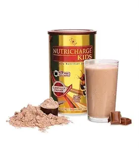 Nutriicharge Kids Daily Nutrition Drink Powder Chocolate Flavor | Kids Health Supplement with Vitamins & Minerals | Growth & Energy Nutrition Mix | Delicious Chocolate Beverage
