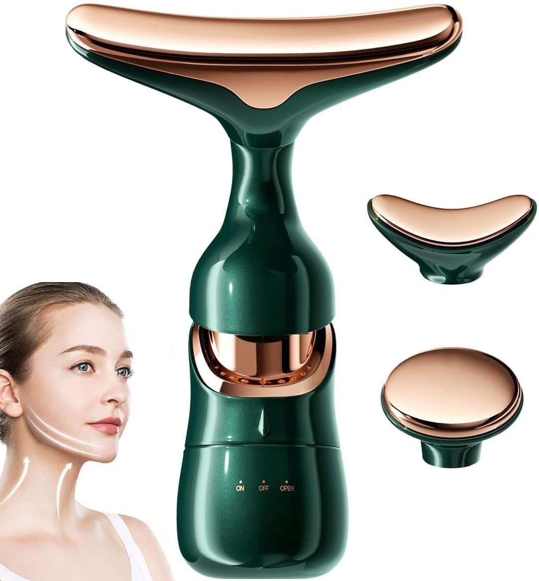 Facial Massager for Face and Neck, 3-in-1 Face Massager for Women, Anti Wrinkle & Aging Facial and Neck Massage Kit with 3 Massage Modes