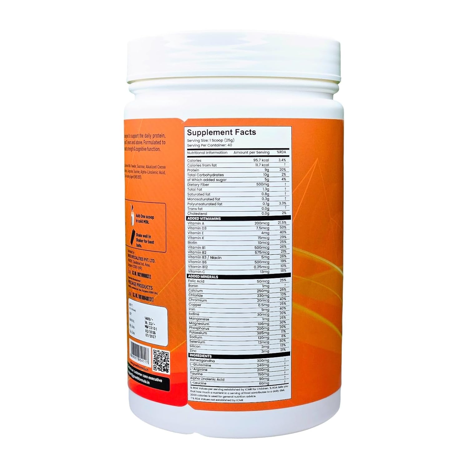 Growth Formula Teen Nutrition Drink Powder for 13+ Years, 1kg | 9g Protein per Serving | 27 Vitamins & Minerals | Supports Daily Nutrition | Chocolate Ice Cream Flavour