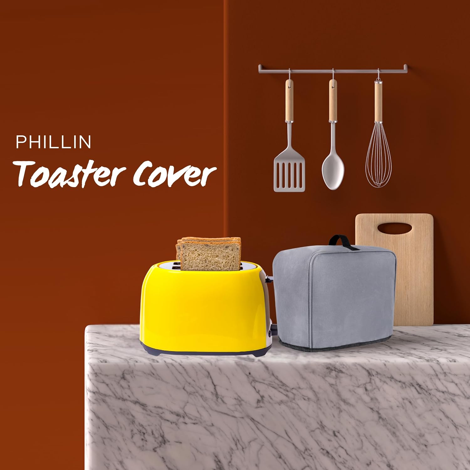 Waterproof Toaster Cover with Pockets for Jam Spreader and Toaster Tongs Compatible