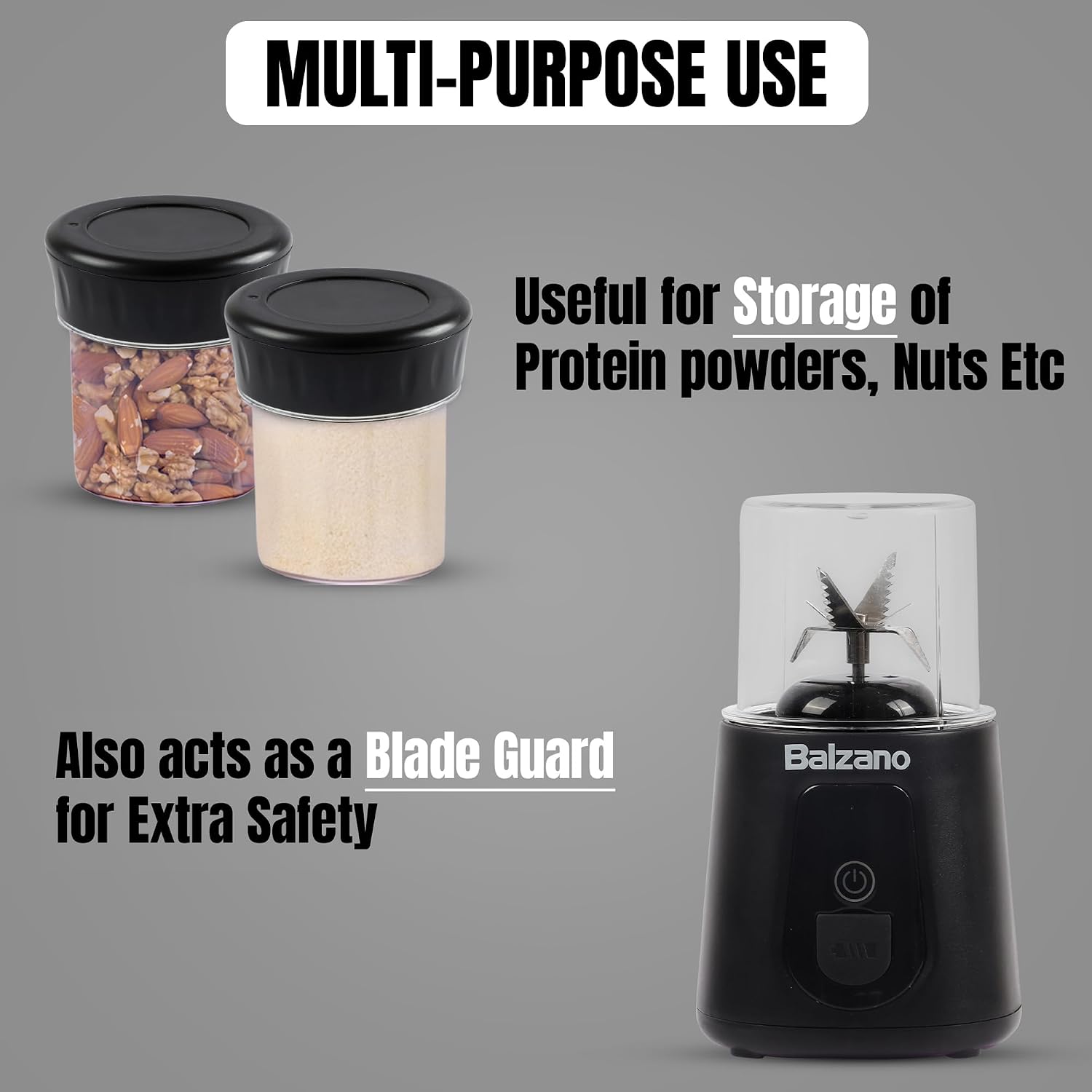 Balzano Portable Blender - Wireless Travel Blender for Smoothies, Juices & Baby Food - Crush Ice, Black