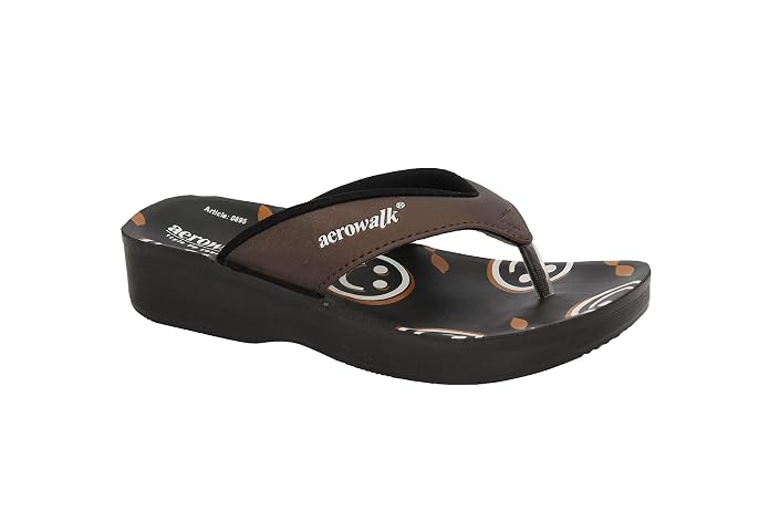 AEROWALK Stylish Fashion Slipper for Women | Comfortable| Lightweight | Anti Skid | Casual Office Footwear (0895_BLACK)