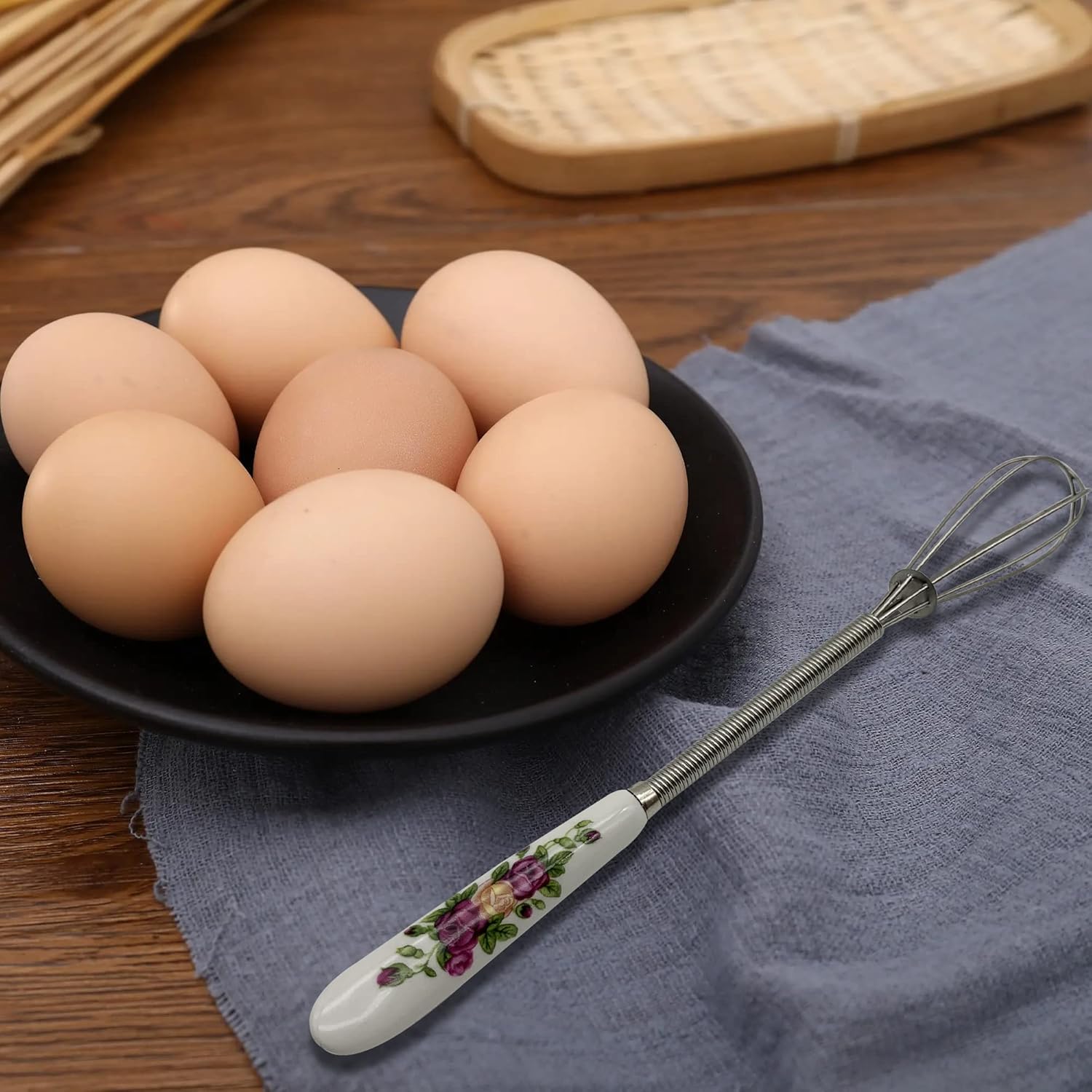 ZIBUYU® Hand Whisker for Kitchen Hand Mixer Blender Stainless Steel Mini Whisk Maker for Milk Coffee Egg Beater Juice (Set of 1)