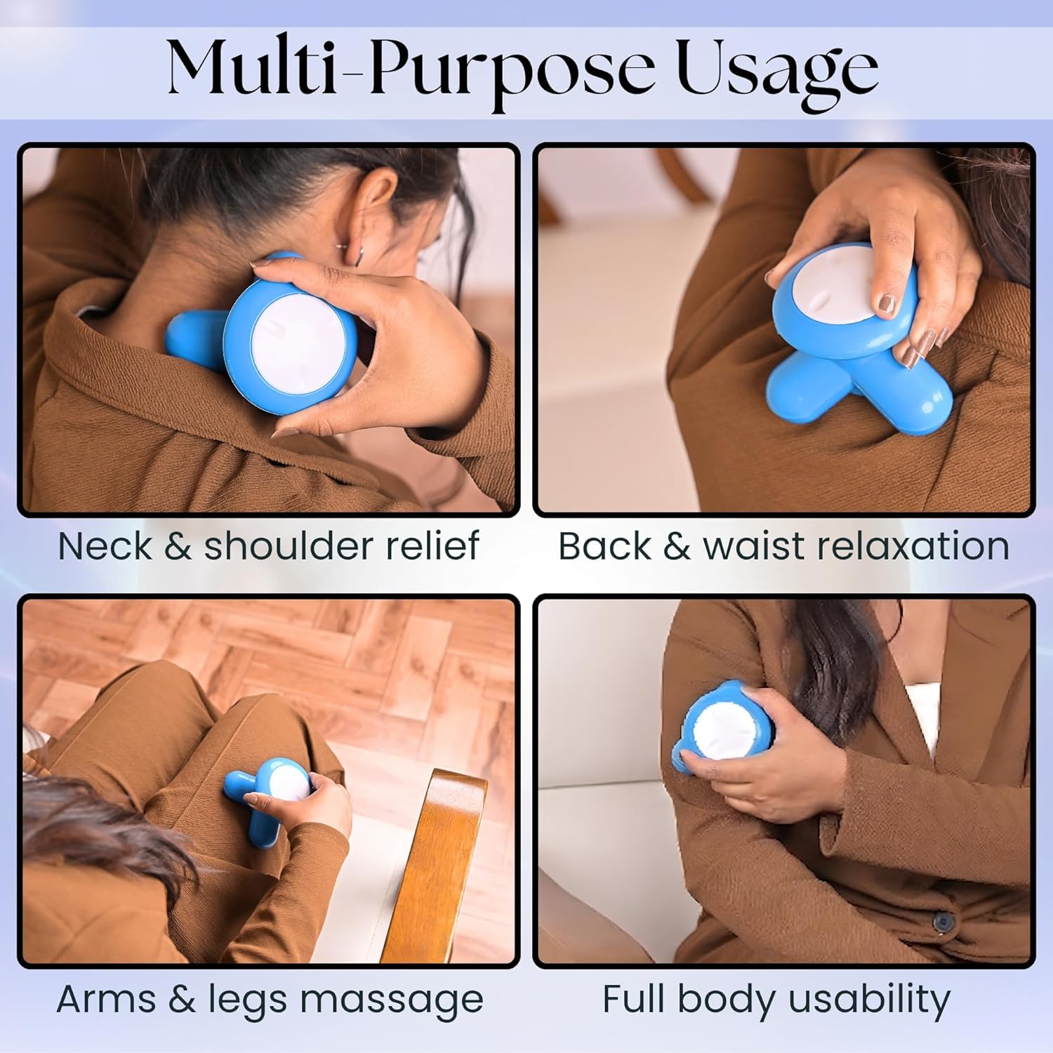 EESOME® Mini Electric Body Massager for Pain Relief & Relaxation | USB Powered Full Body Vibration Massager for Neck, Back, Shoulder & Legs
