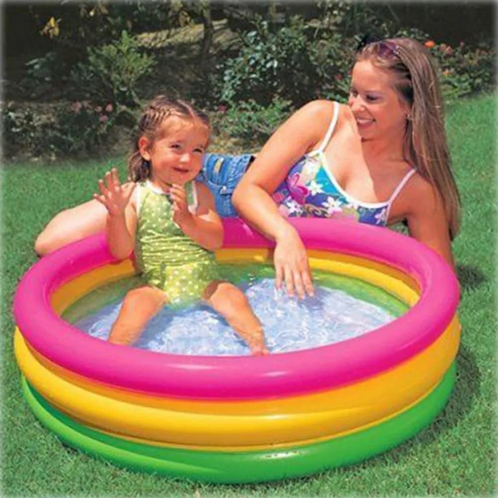 Toyshine 3 Feet Inflatable Kids Pool Bath Pool Tub, Summer Water Fun Bathing Tub Toy for Kids - 34x 10 Inches