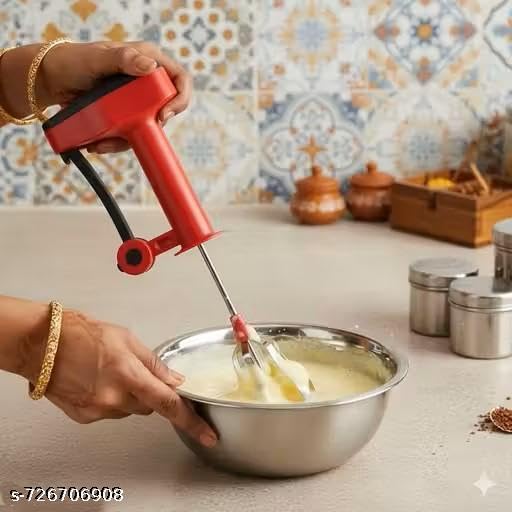 Manual Hand Blender for Kitchen, .Power High Speed Mixer with Stainless Steel Beater for Lassi, Milkshake, Dal & Cream | Non Electric Hand Blender for Daily Home Use