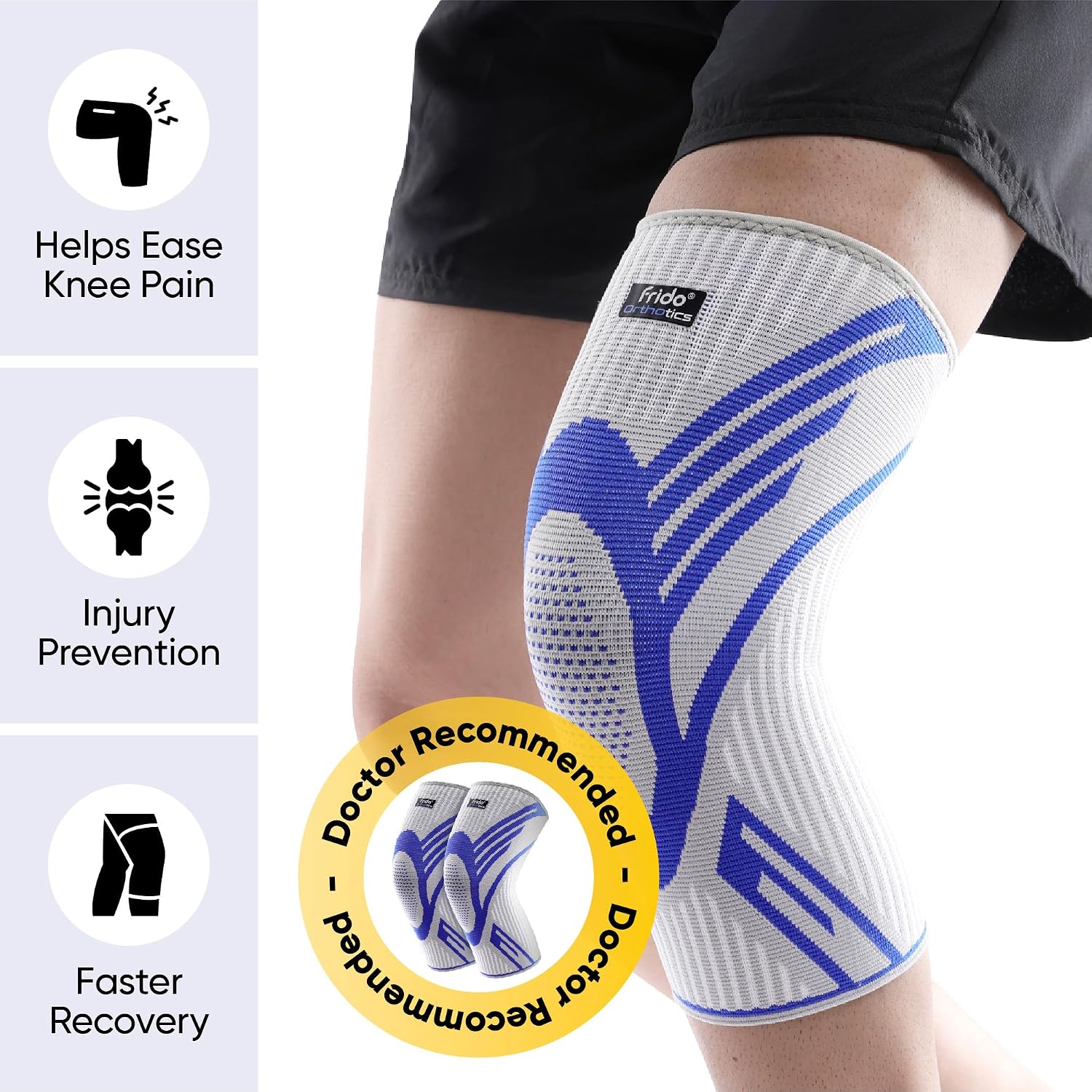 Frido Active Knee Cap Support for Men & Women | Active Compression for Pain Relief & Joint Support