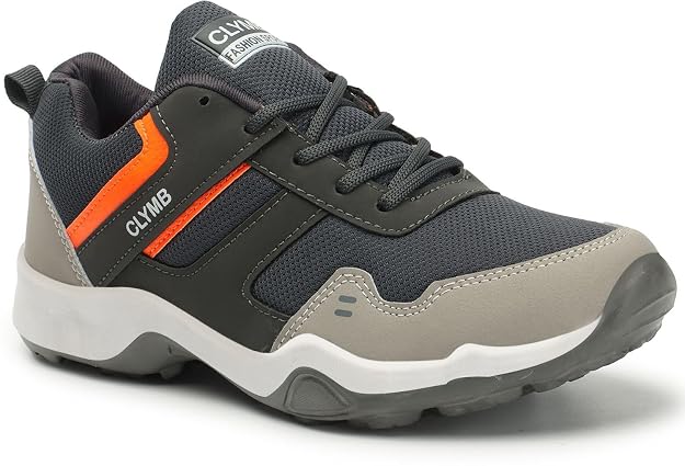 CLYMB ES21 Sports Shoe with Synthetic Upper Lightweight Comfortable Mid Top Running Shoes for Men's & Boy's