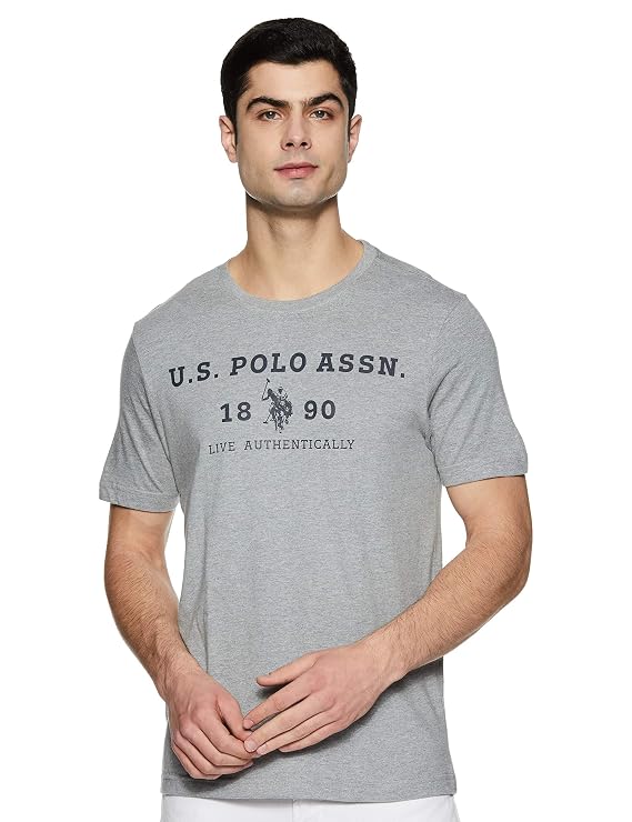 U.S. Polo ASSN. Men's Cotton Regular Fit Comfort Fit Brand Print I683 T-Shirt - Pack of 1