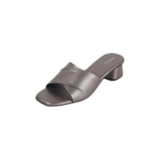 Metro Women's Faux Leather Formal Block Heel Fashion Sandals