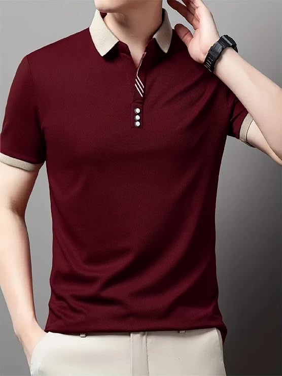 Lymio Polo T Shirt for Men || T Shirt for Man || Collar T Shirt Style Men (Packs Also Available) (Polo-55-58)