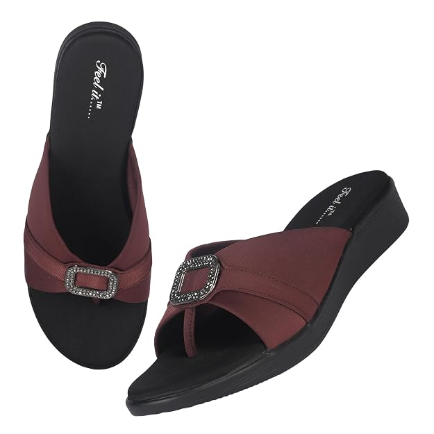 Feel it Women Casual Wedges Heels Sandal, Women's Slip on Wedge Heels Sandals