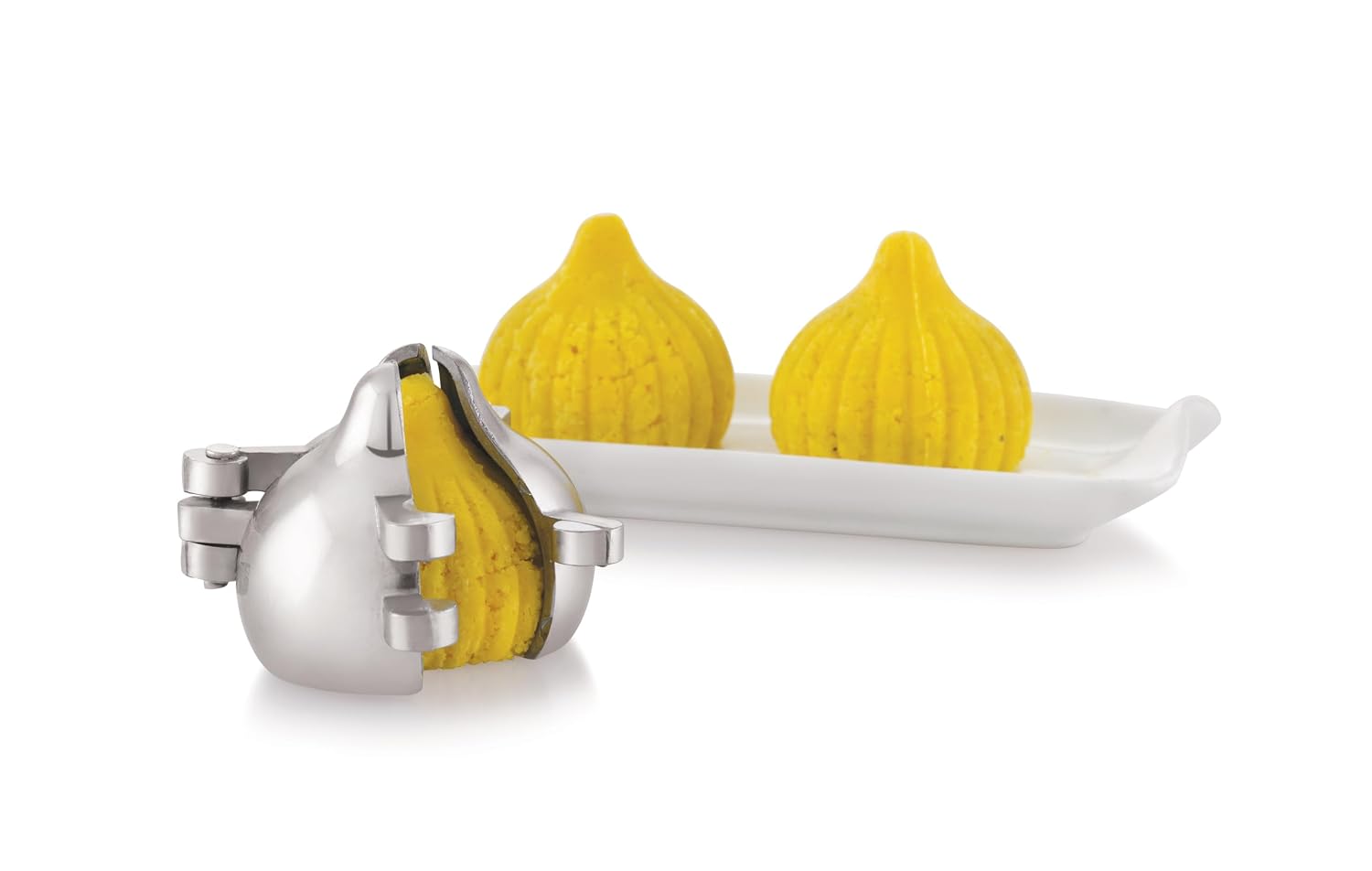 TOSAA Aluminium Modak Mould Modak Maker, Aluminium Modak Making Mould, Traditional Indian Sweet Maker Kitchen Molds for Festivals - Medium (Pack of 1)