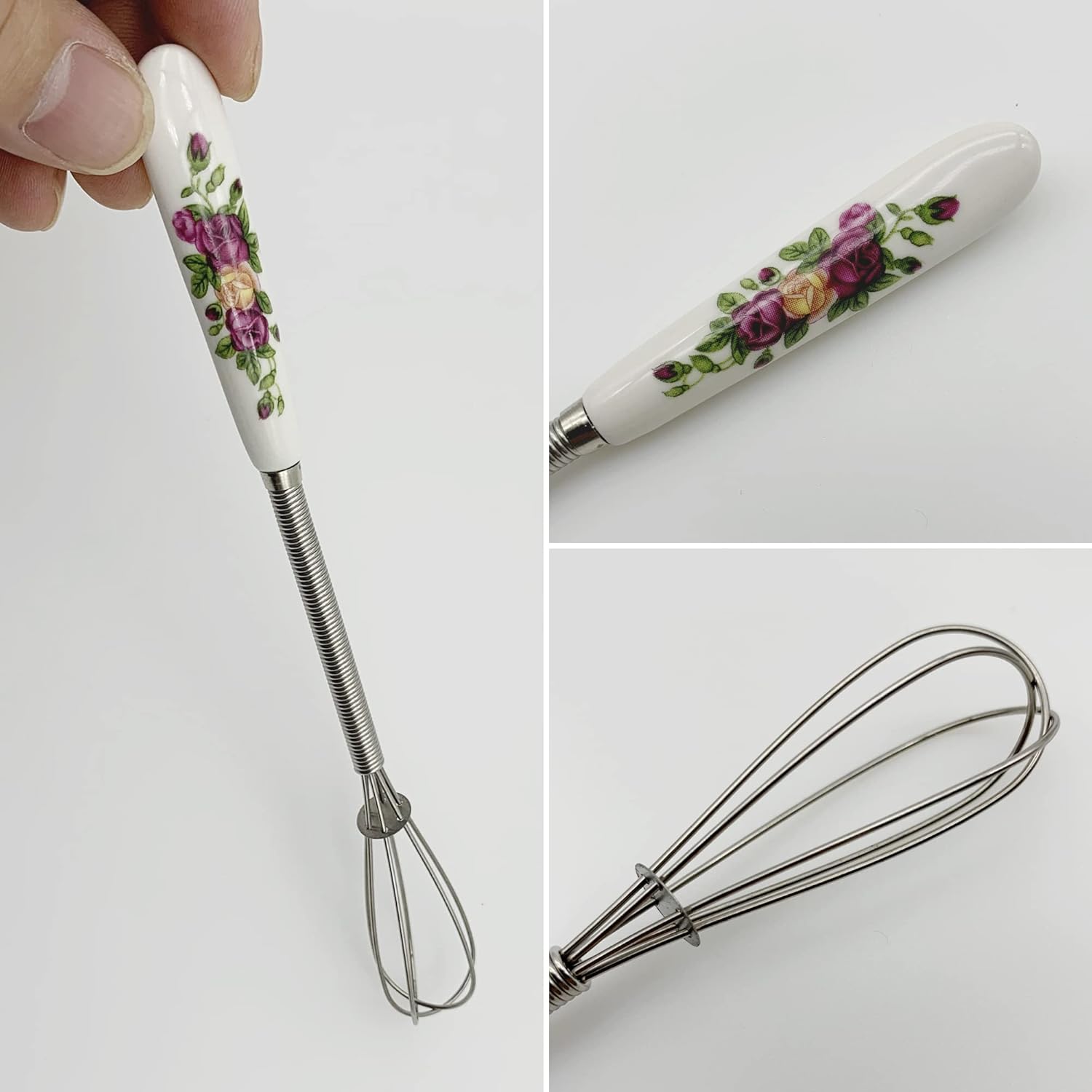 ZIBUYU® Hand Whisker for Kitchen Hand Mixer Blender Stainless Steel Mini Whisk Maker for Milk Coffee Egg Beater Juice (Set of 1)