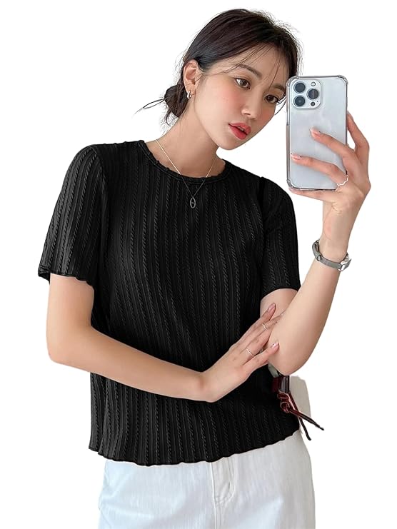 GRECIILOOKS Women's Poly Cotton Regular Fit Crop Top, Loose Fit Oversized Shirts & Stylish Korean Tank Tops for Summer Wear (Available in Plus Size)