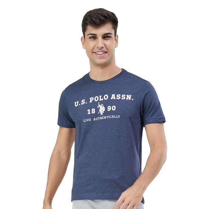 U.S. Polo ASSN. Men's Cotton Regular Fit Comfort Fit Brand Print I683 T-Shirt - Pack of 1
