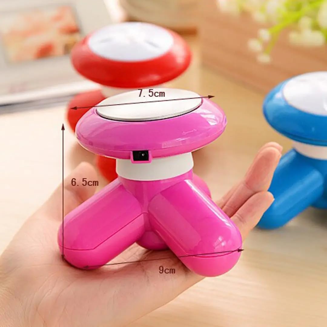 Shrlok Mini Electric Body Massager for Pain relief || USB Powered & 3 AAA Battery Support || Massager for Head, Foot and Full Body Pain Relief | Lightweight & Portable (MultiColour)