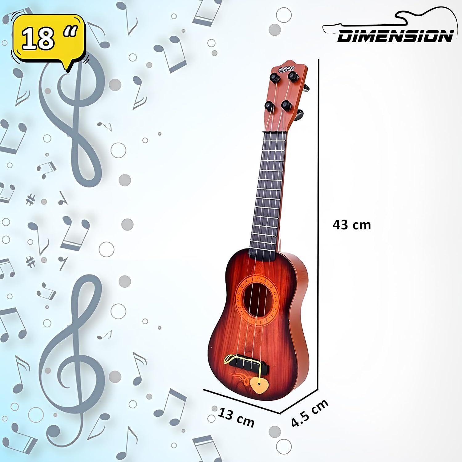 Wishkey Guitar for Beginners Kids Toys for 2-5 Years Boy Or Girl, 4 String Musical Instrument for Early Music Learning, Compact Role Play Guitar Under 2000 for Children