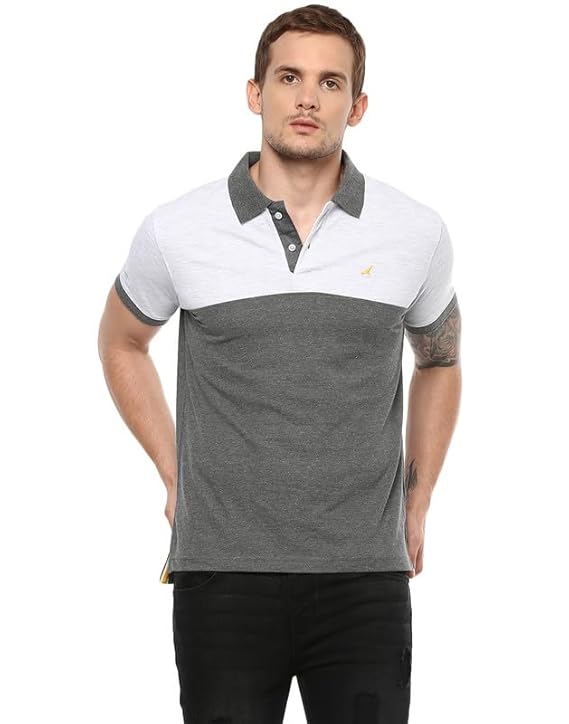 AMERICAN CREW Men's Half Sleeve Polo Collar T-Shirt, Regular Fit Cotton-Poly