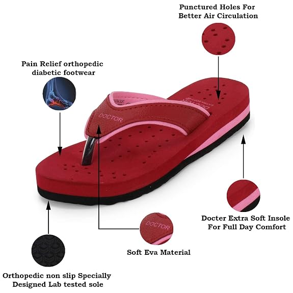 DOCTOR EXTRA SOFT Chappal Care Orthopaedic and Diabetic Comfort Doctor Flip-Flop and House Slipper's for Women's D-18