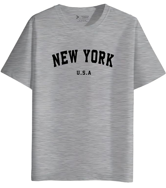 XENOVAURBAN Men's Cotton Printed Regular Fit T-Shirt | Stylish Round Neck Graphic Tshirt - RN-MIX1