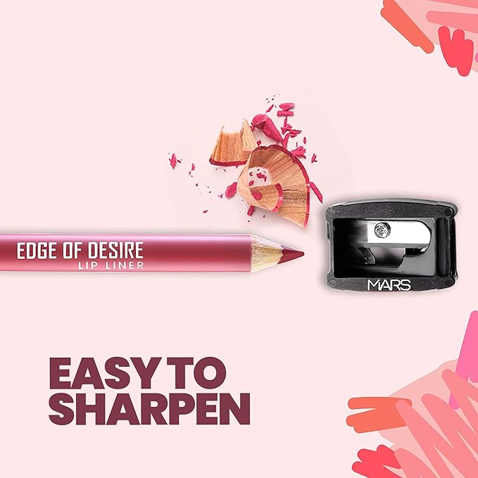 MARS Edge of Desire Lip Liner | One Swipe Smooth Application | Long Lasting Lip Pencil (1.4gm) (03-BLOOD BATH)