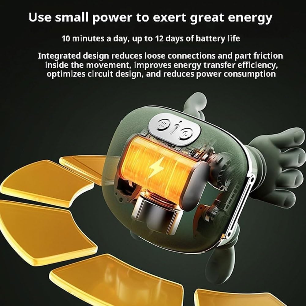 Bionic Heated Massager, Wireless Portable Shiatsu Neck and Back Massager, Electric Deep Tissue 4D Kneading Massage, Simulated Human Hand Design for Pain Relief and Muscle Relax (Massager)