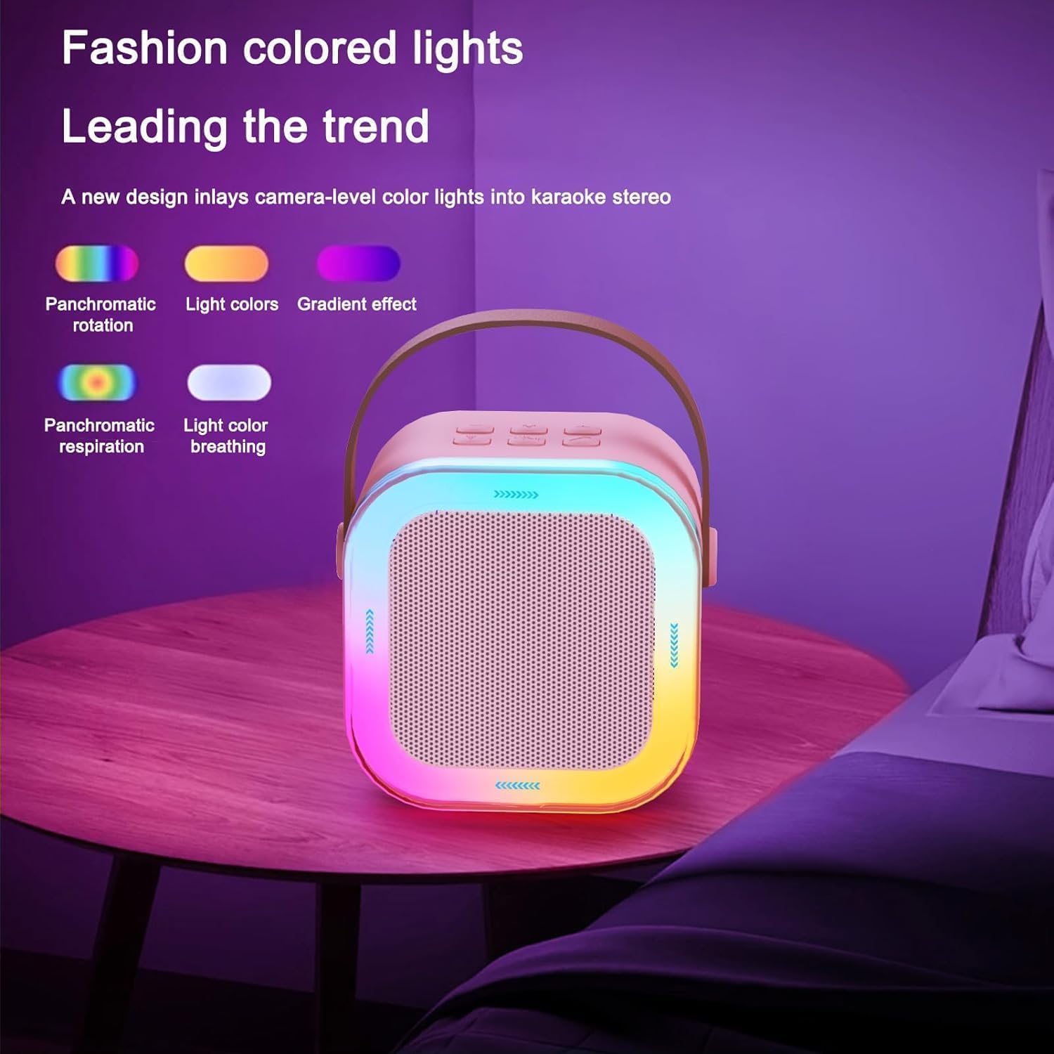 Storio Rechargeable Wireless Mini Portable Bluetooth Karaoke Machine | Bluetooth Speaker with Microphone & LED Lights - Kids Music Singing Toys for Girl Boy Birthday Gift Ideas