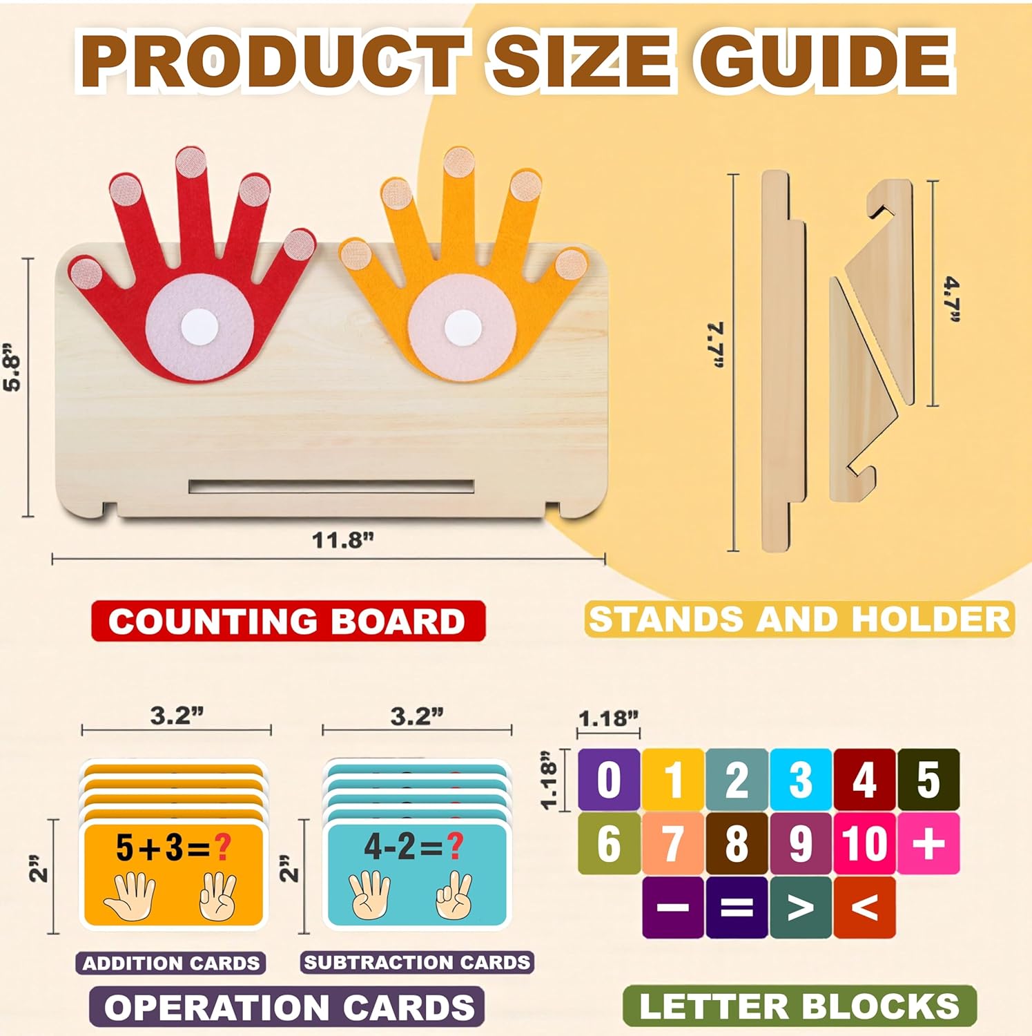 Educational Math Learning & Activity Toys for Kids 3-5 | Interactive Early Brain Development Montessori Toys for 3-4 Years Old | Number Blocks for Toddlers 3,4 | Birthday Gift for Boys & Girls