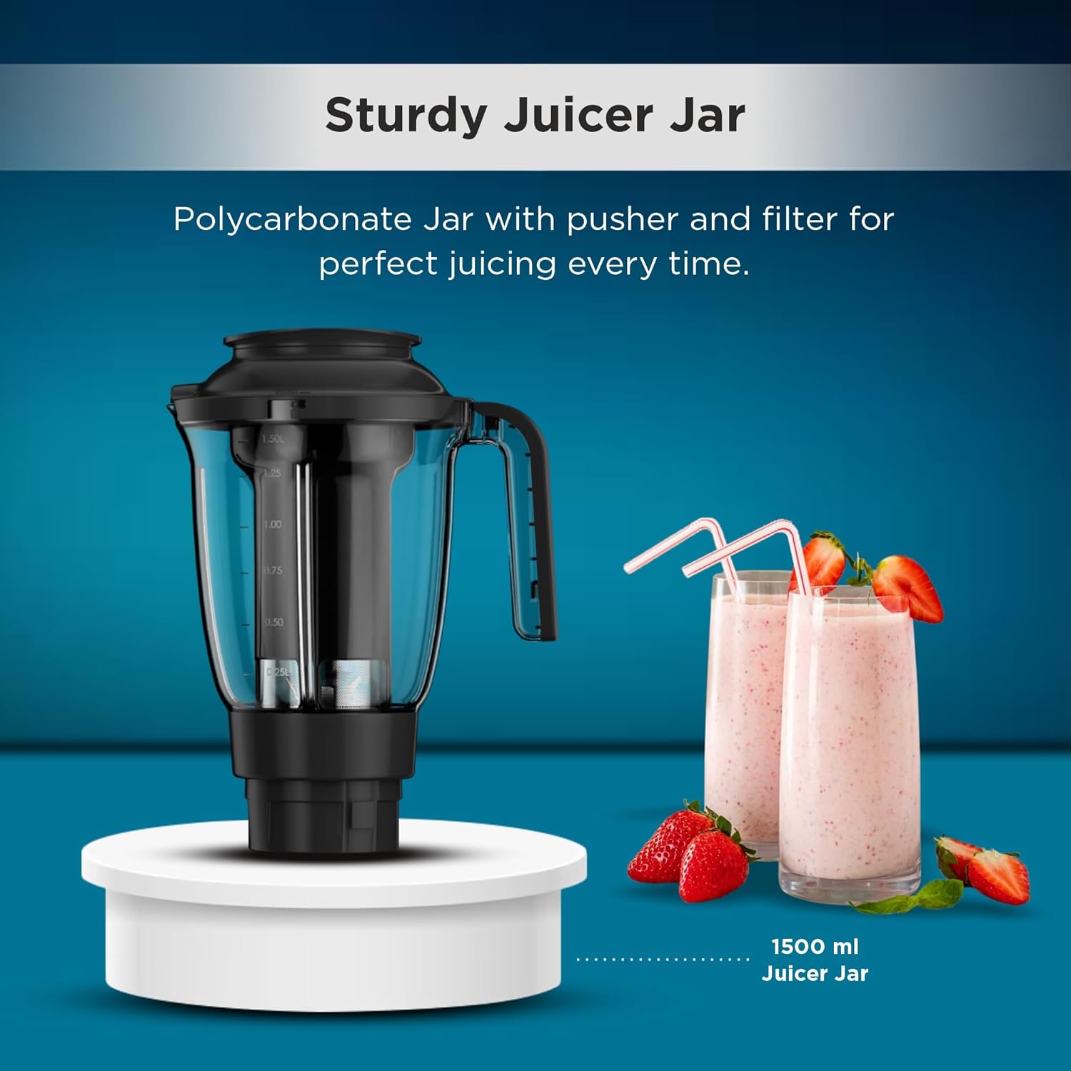 Butterfly Smart 750 Watts Mixer Grinder with 4 Jars | 3 Stainless Steel Jars & 1 Juicer