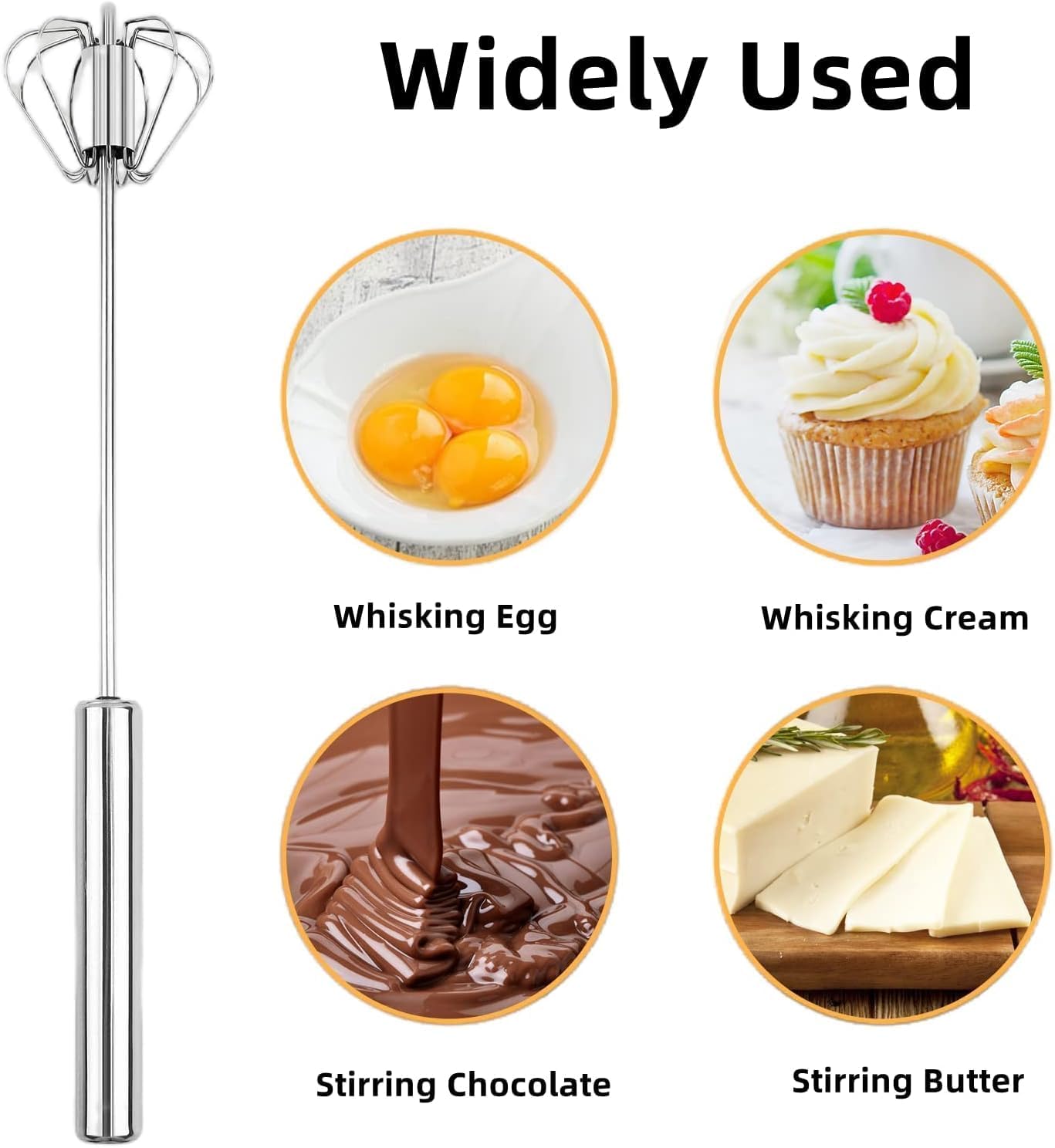 Hand Blender – 9 Inch Stainless Steel Automatic Hand Blender for Kitchen | Lassi & Butter Milk Maker | Egg Beater & Mixer for Juices, Shakes, Coffee Froth, Everyday Cooking (Silver)