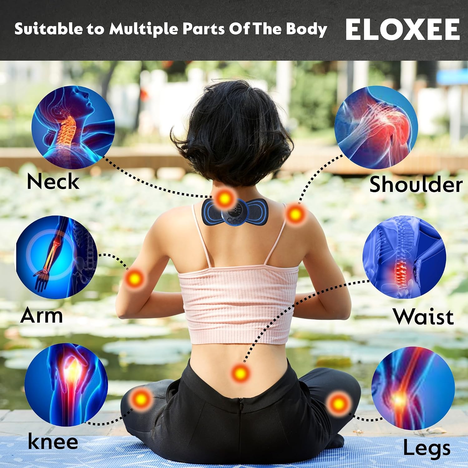 SONORO KATE [COMBO] Wireless Electric EMS Foot & Body Massager – Rechargeable Folding Pain Relief Mat with 8 Massage Modes & 19 Intensity Levels – Portable Muscle (FOOT AND BODY MASSAGER)