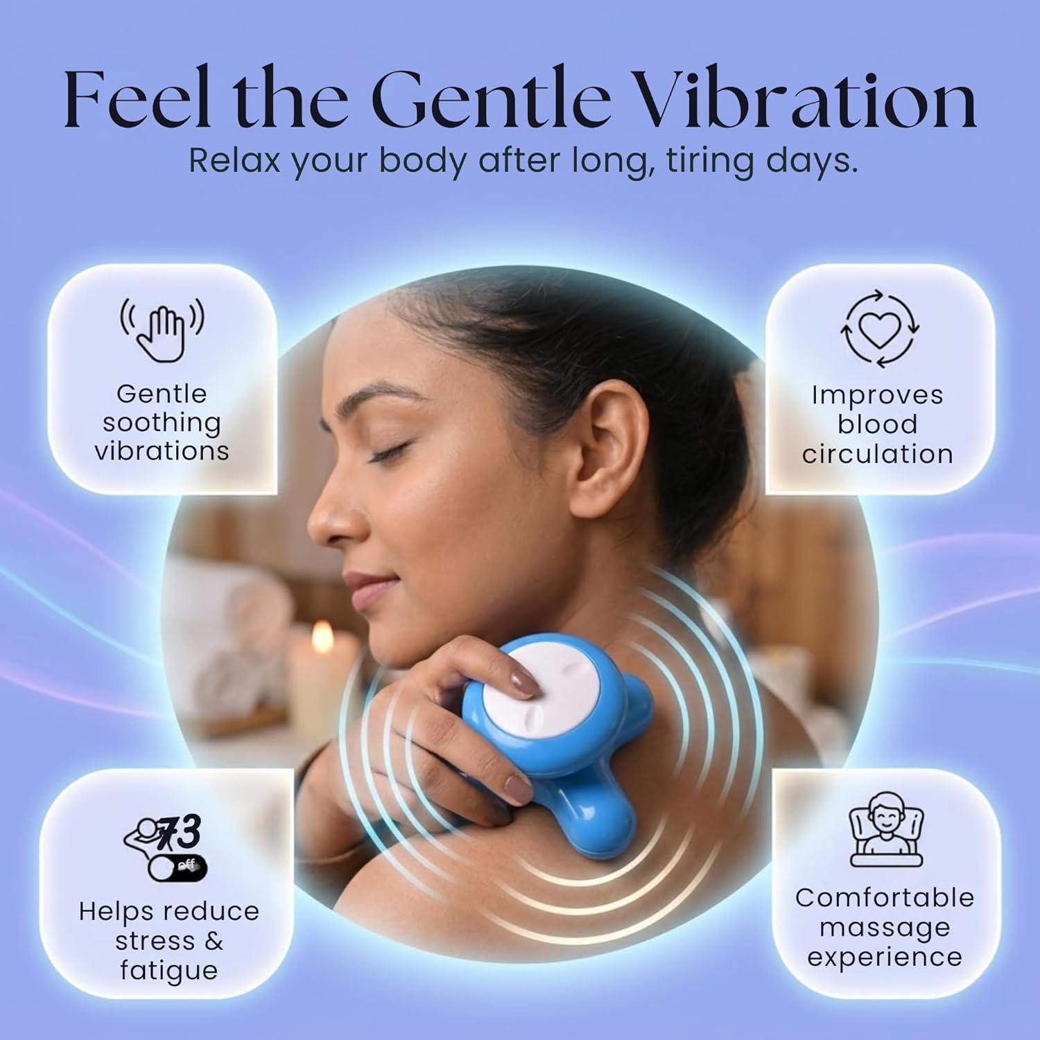 EESOME® Mini Electric Body Massager for Pain Relief & Relaxation | USB Powered Full Body Vibration Massager for Neck, Back, Shoulder & Legs
