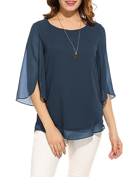 PLADO Women's and Girls Georgette Top Maroon