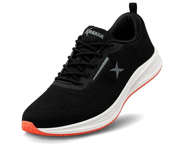 Kraasa Men’s Running Shoes | Breathable Mesh Upper | Lightweight Phylon Sole | Cushioned EVA Insole | Comfortable Sports