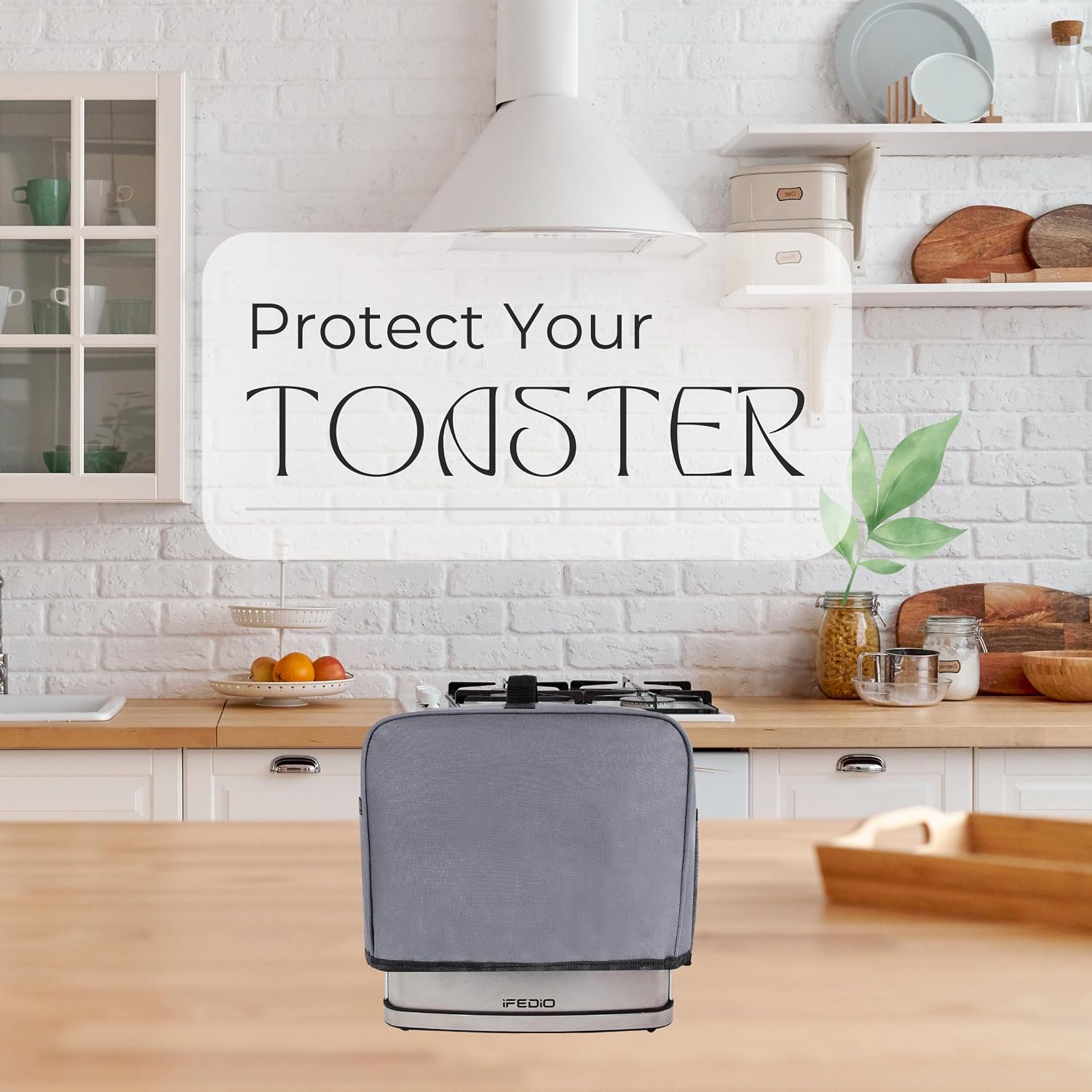 Waterproof Toaster Cover with Pockets for Jam Spreader and Toaster Tongs Compatible