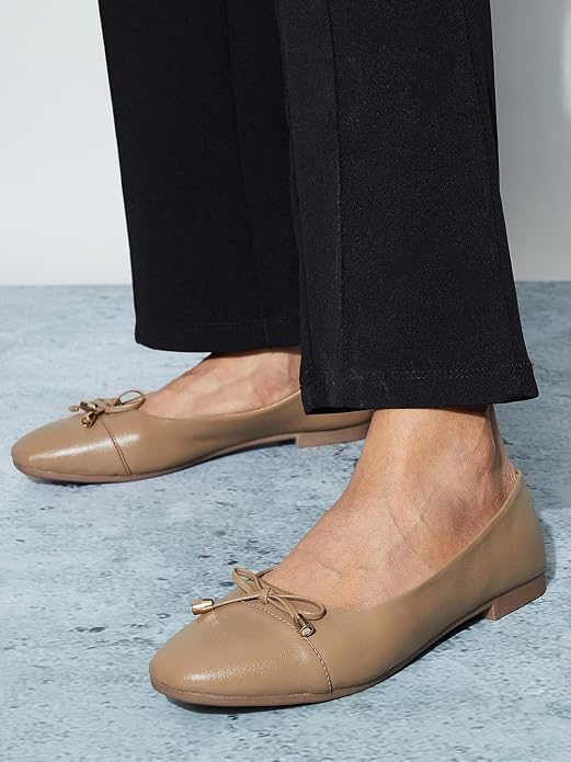 Ginger by Lifestyle Womens Ginger By Lifestyle Women Bow-Detailed Ballerinas Ballet Flat