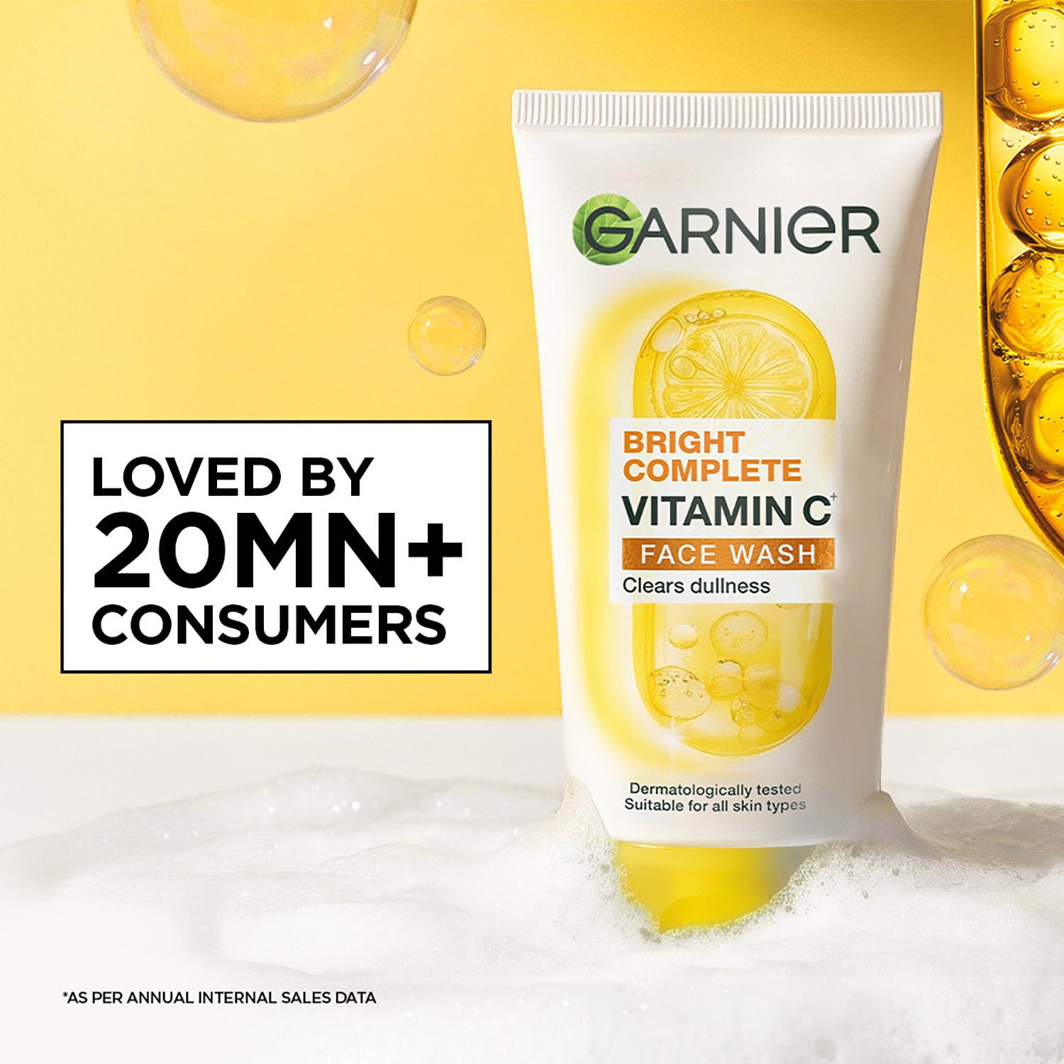 Garnier Skin Naturals, Facewash, Cleansing and Brightening, Bright Complete, 100 g
