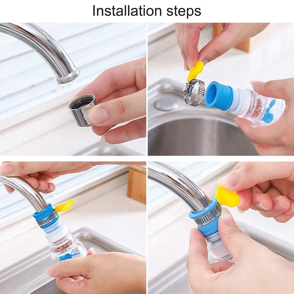 Tap water filter, Tap extension for kitchen Adjustable Kitchen Splash Plastic Water Saving Faucet, Shower Regulator, Shower Head Rotatable Nozzle Adapter Tap Extender for Kitchen tap.