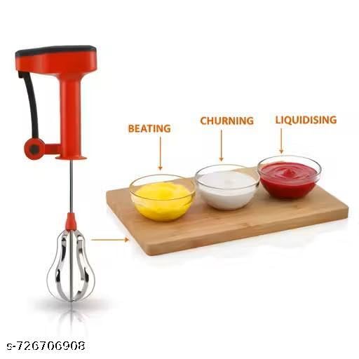 Manual Hand Blender for Kitchen, .Power High Speed Mixer with Stainless Steel Beater for Lassi, Milkshake, Dal & Cream | Non Electric Hand Blender for Daily Home Use