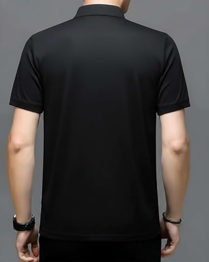 AUSK Men Printed Polo Neck Cotton Blend T-Shirt