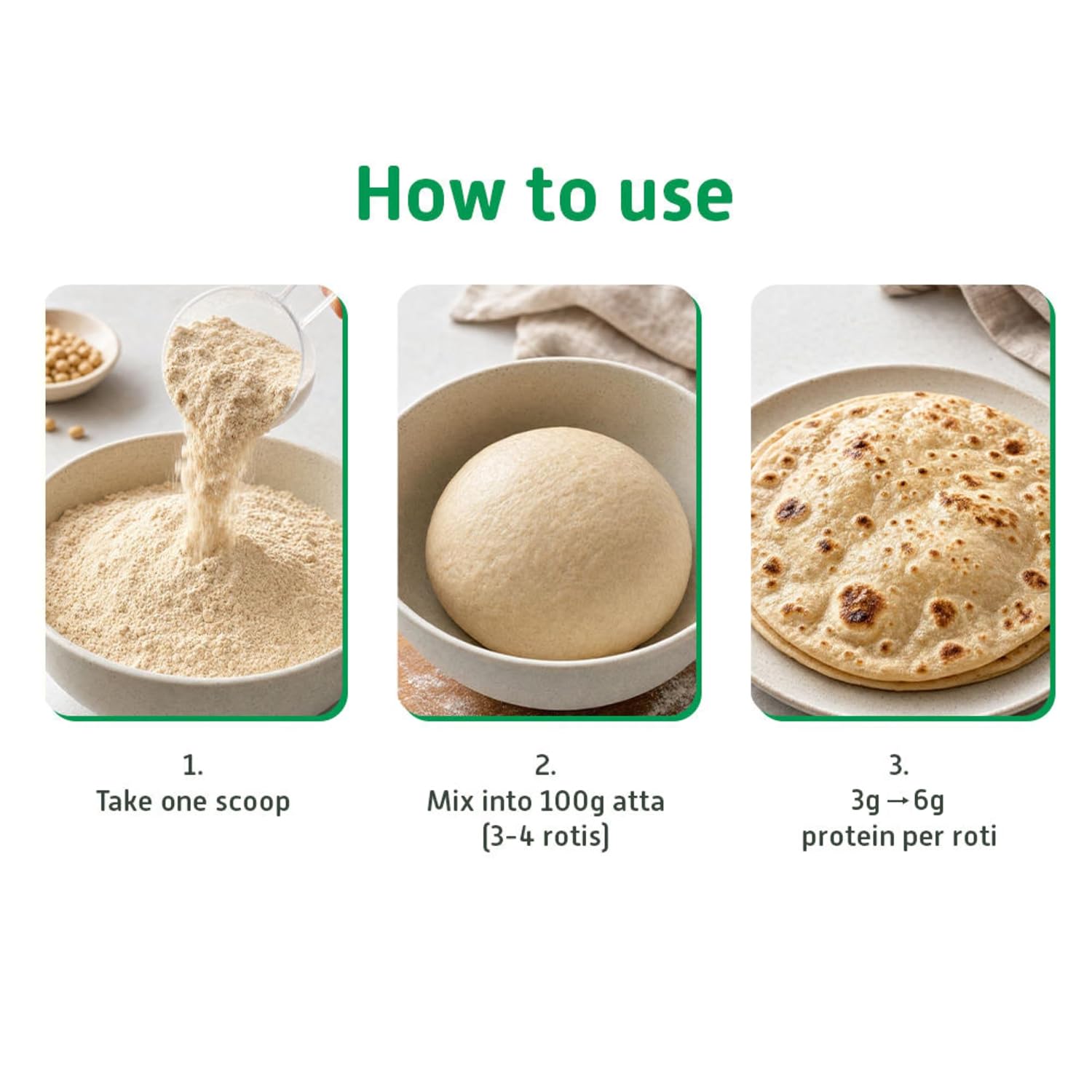 Little Joys Multipurpose Roti Protein Mix 250g | Cookable Plant Protein Powder | 12g Protein Per Scoop | Pea, Soy & Brown Rice | No Taste Change, No Added Sugar | Mix in Roti, Dosa, Pancake