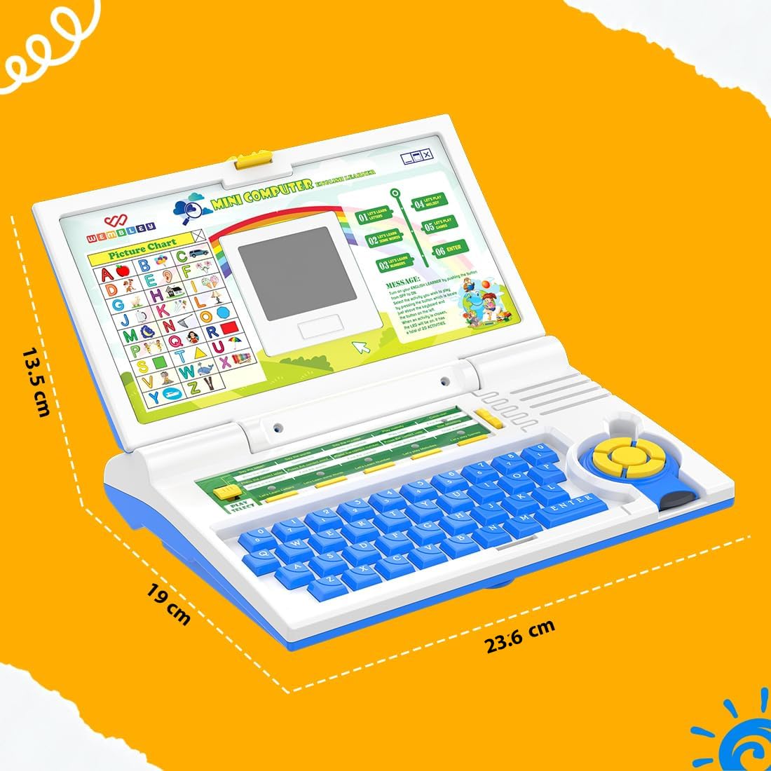 Wembley Educational Kids Laptop Learning Toy for 2-5 Years Boys Girls Computer Toys for 3 Years Fun Activity Learning
